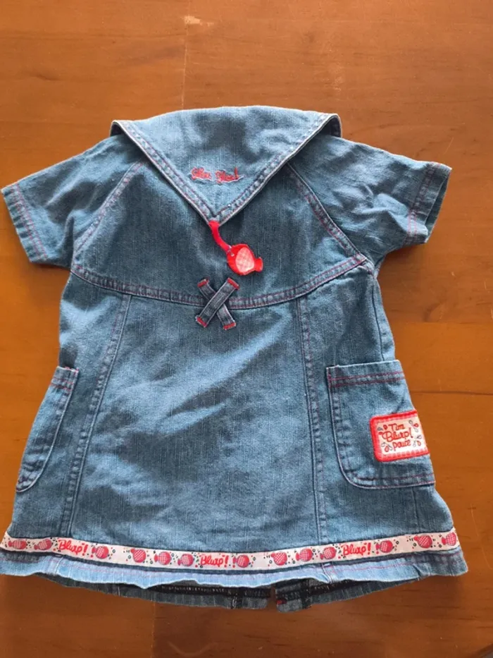 Robe en jean bébé 6 mois Blurp très bon état - photo numéro 5