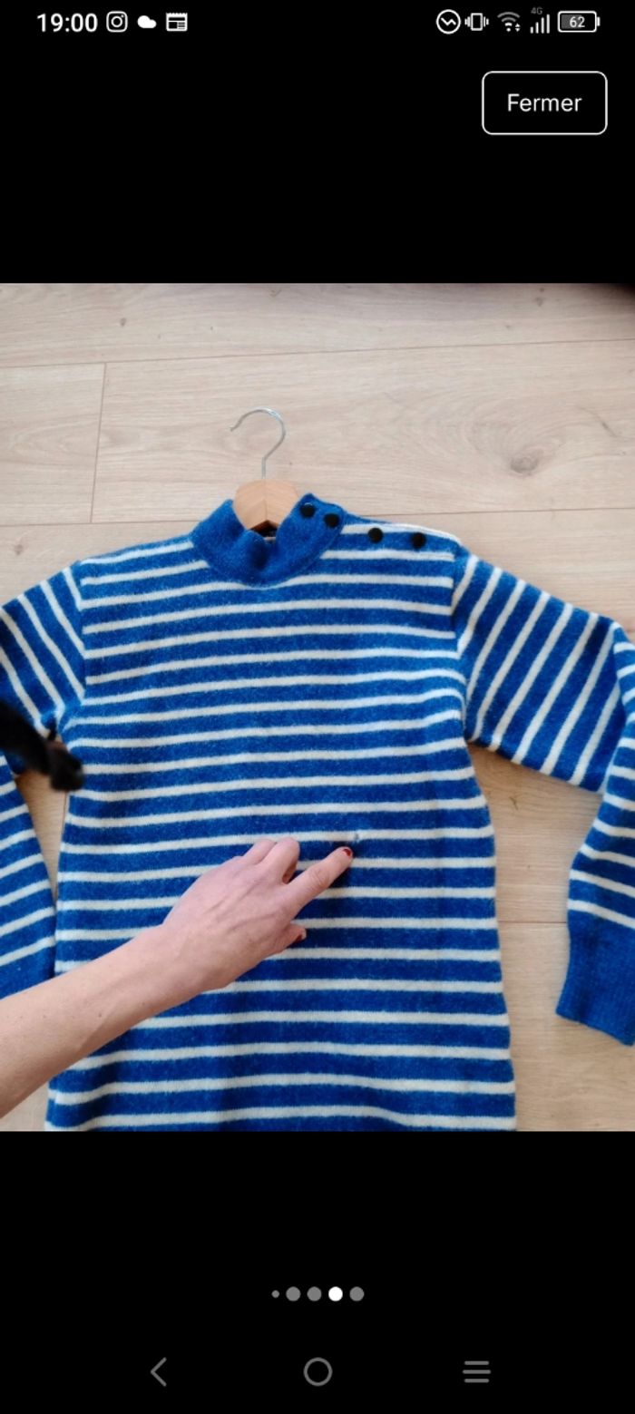 Pull marin vintage s pure laine vierge c 81 - photo numéro 8