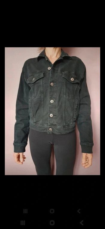 Veste en jean noir délavé