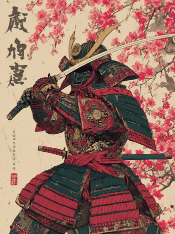 Affiche Samourai Guerrier Japonais 30x40cm