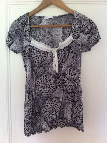 Haut manches ballons et imprimé fleuri très féminin - Promod taille 2