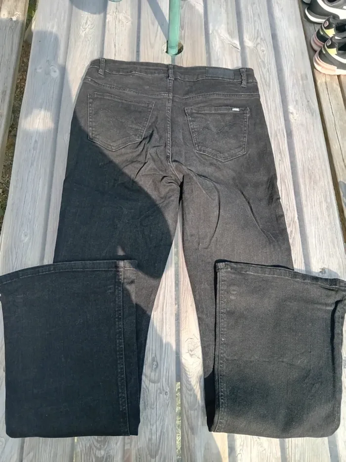 Jean noir creeks taille 40 elastane pattes d'éléphants - photo numéro 2