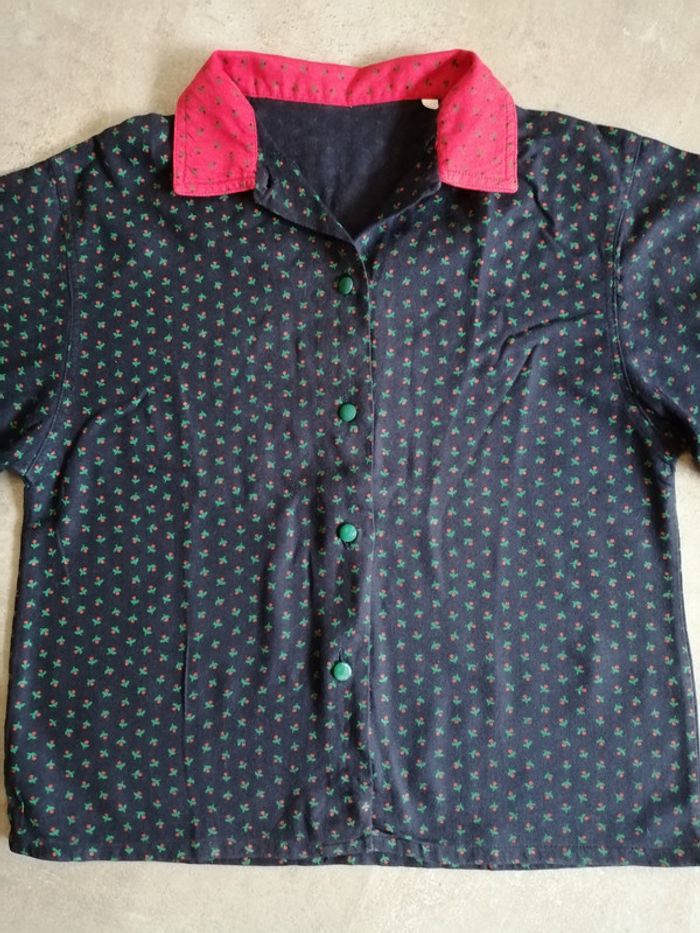 Chemisier marine rouge et vert 10 ans - photo numéro 2