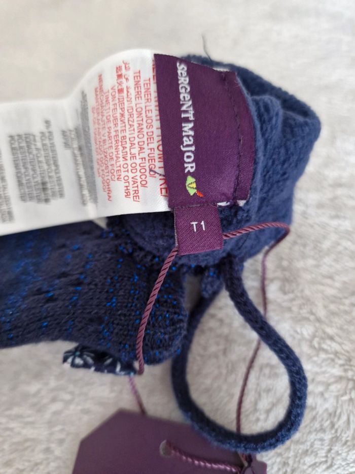 Ensemble bébé bonnet + moufles marine Sergent Major T1 (neuf 🏷) - photo numéro 13