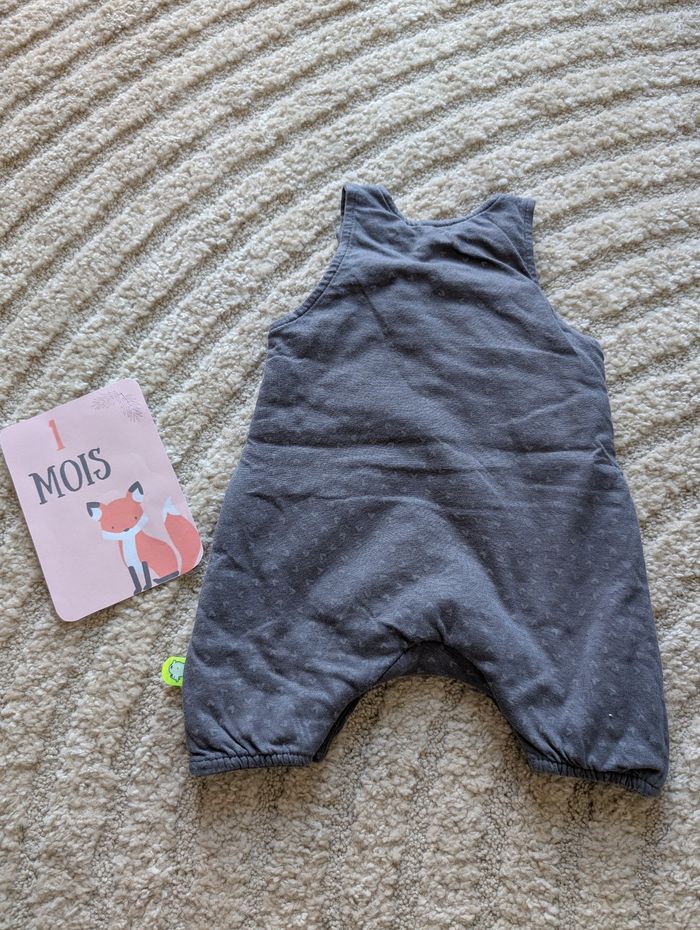 Ensemble gilet à capuche salopette et body, gris, bébé garçon, 1 mois, Du pareil au même - photo numéro 5
