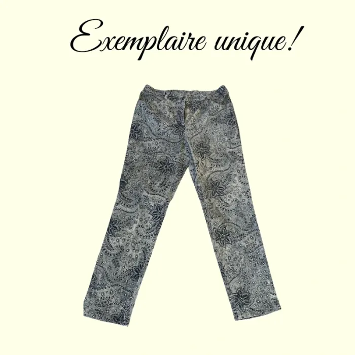 Pantalon imprimé motifs sur fond gris-vet Taille 40 Atelier GS - photo numéro 6
