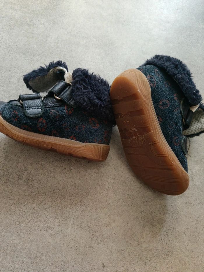 Bottines brillantes bleu et rouges fourrées taille 22 babybotte - photo numéro 2