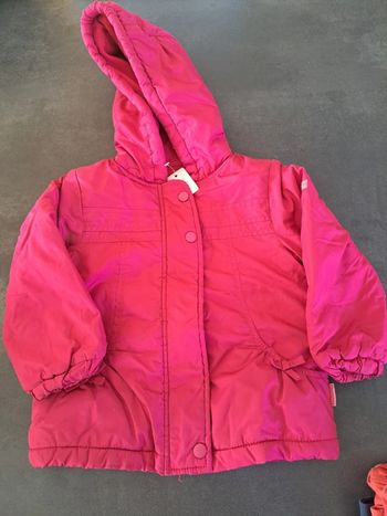 manteau doublé polaire rose