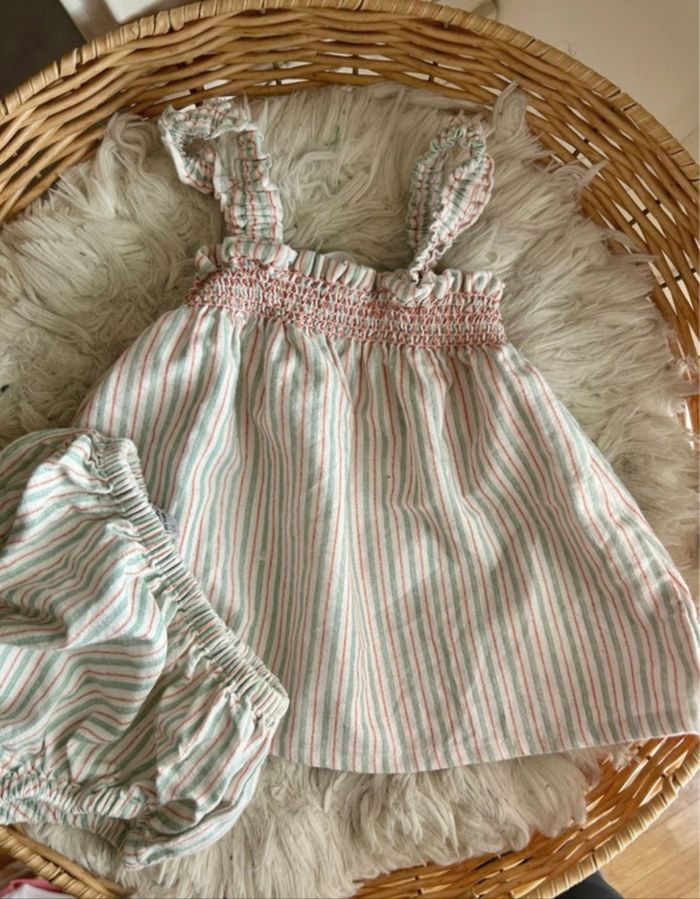 Ensemble Robe et culotte Mango - Taille 3 mois - photo numéro 2