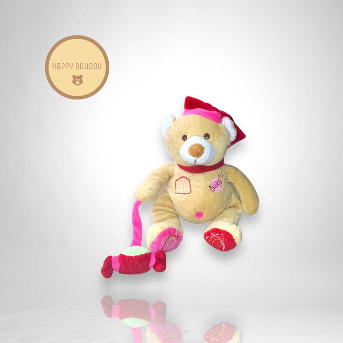 Peluche Ours rose rouge bonbon babynat A802