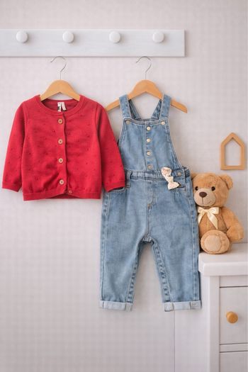Ensemble salopette en jeans Obaibi et gilet Orchestra Taille 12 mois                #bébéfille #bebegarcon #naissance #naissancegarcon #nourrisson #maternité #sactemme #grossesse #ensemblebebe #prixnegociable #prixlots #chauffebiberon #éveil #eveilbebe #j