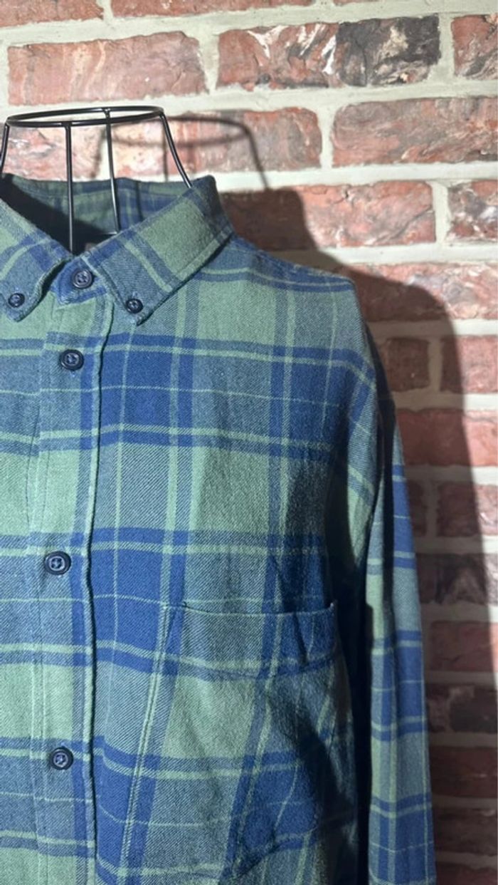 Chemise à carreaux bleu et verte H&M Regular Fit Taille L / 40 - photo numéro 4