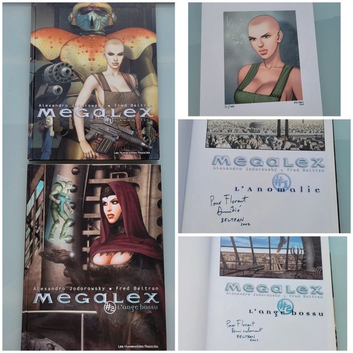 BD Megalex, Les Humanoïdes Associés, tomes 1 et 2 en EO cotées, dédicacées + ex-libris