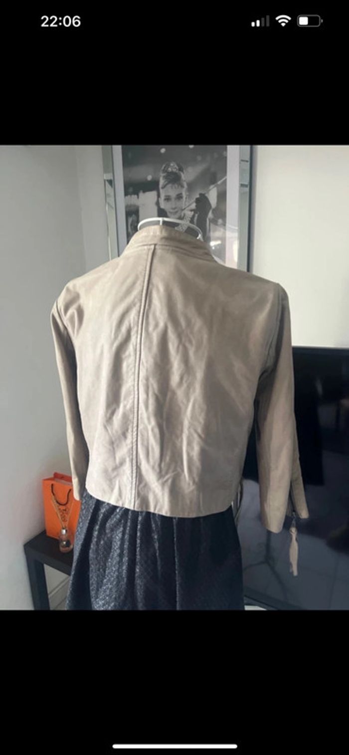 Perfecto en cuir véritable Zara taille M - photo numéro 3
