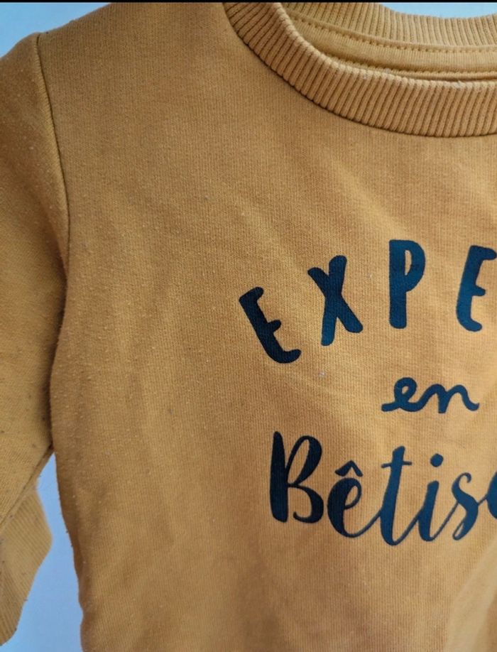 Pull 6 mois jaune moutarde - photo numéro 2