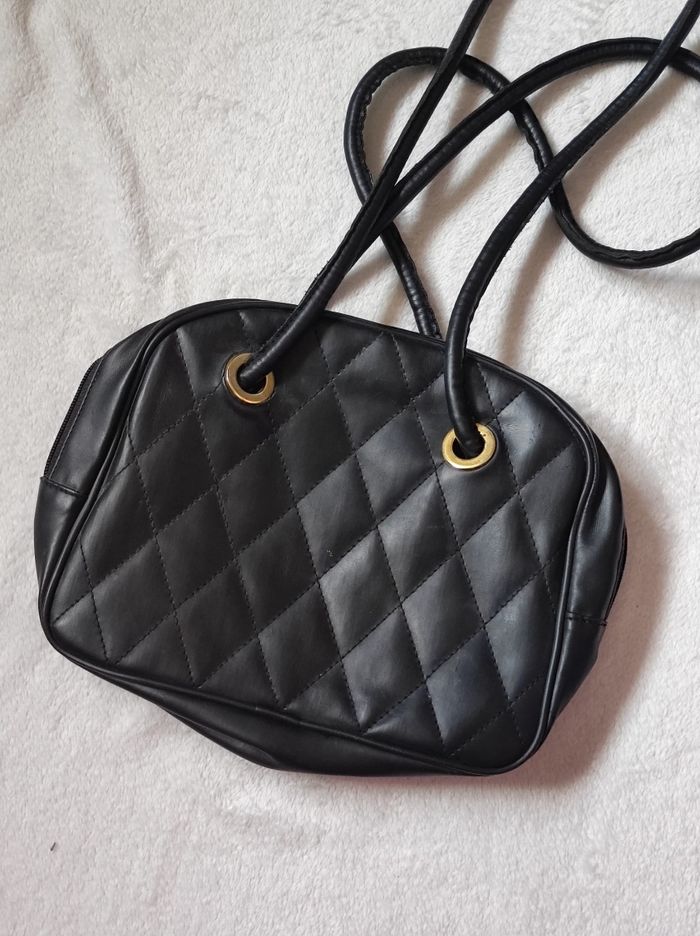 Sac à main vintage en cuir carven - photo numéro 3
