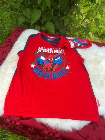 Haut Spiderman 12 Ans ( marcel ) avec son petit sac