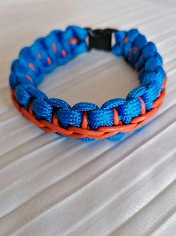 Bracelet en corde et cuir fermeture avec clip
