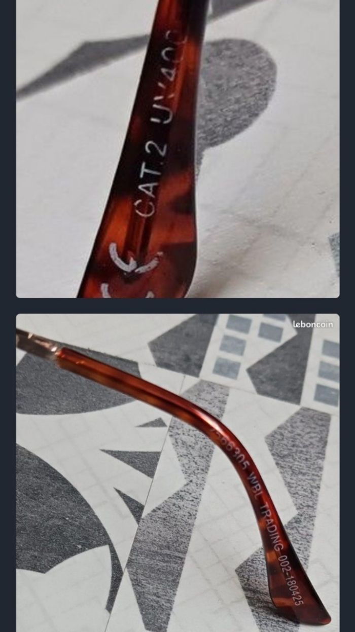 Lunettes de soleil catégorie 2, UV400 ; couleurs orange marron - photo numéro 2