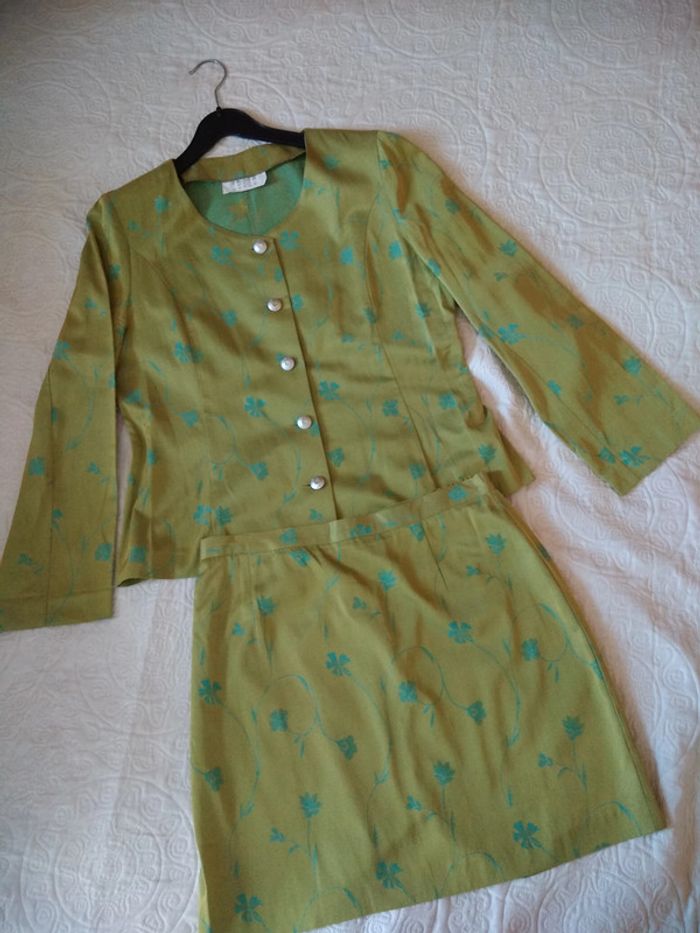 Ensemble jupe vert anis