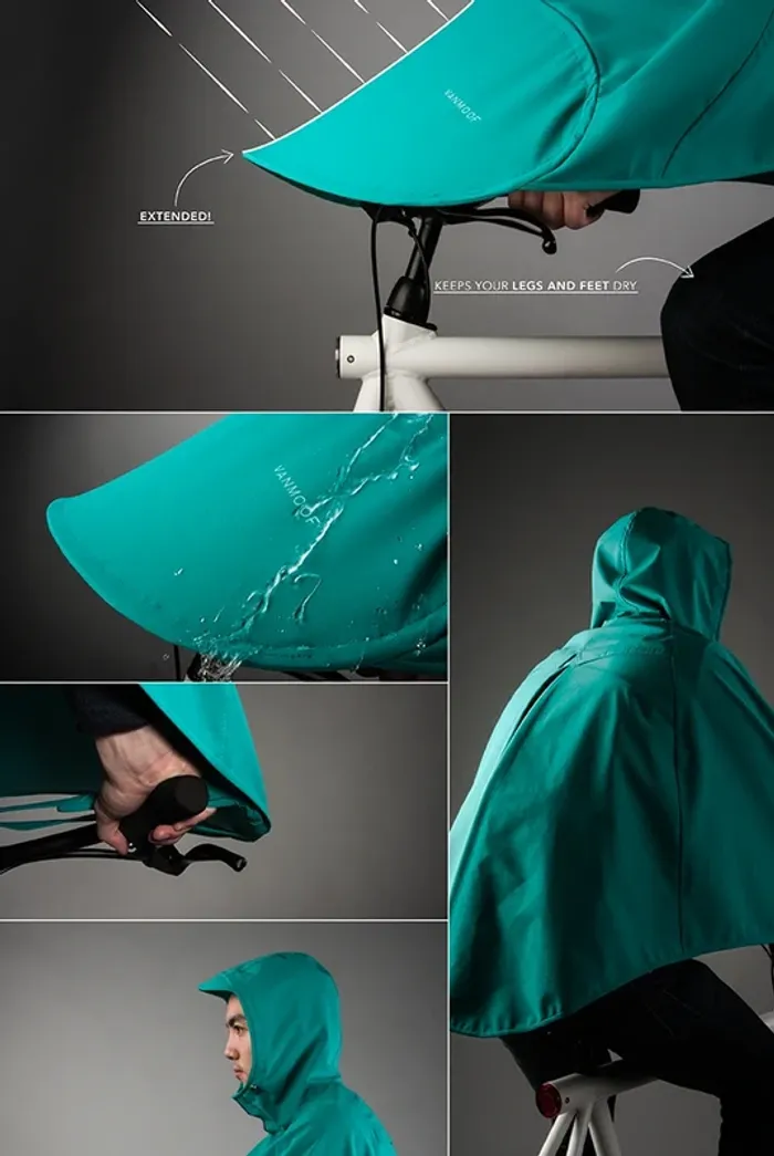 NEUF VanMoof Poncho de pluie pour vélo / Boncho - taille S - gris - photo numéro 3