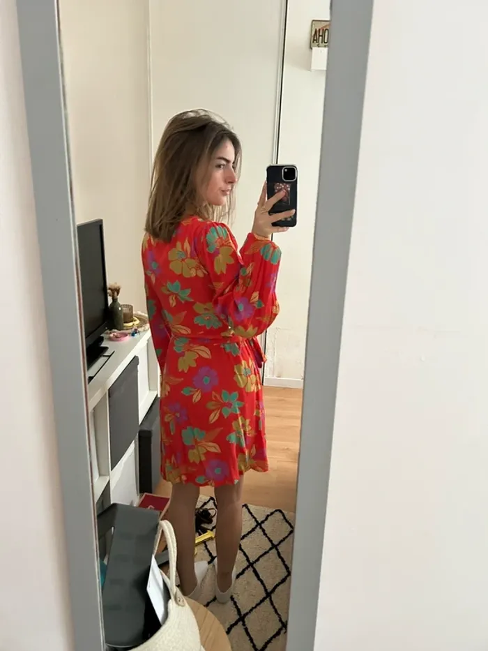 Robe rouge à fleurs - Billabong - photo numéro 2