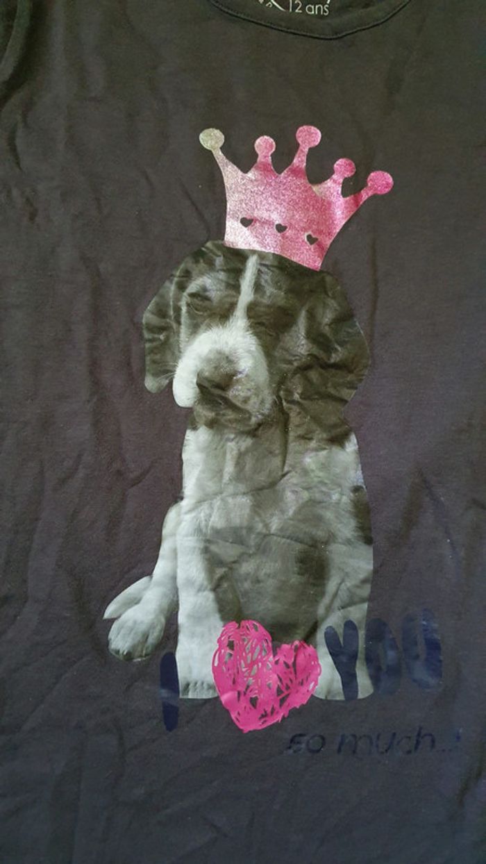 Tee-shirt manches courtes fille ado Taille 12 ans - photo numéro 2