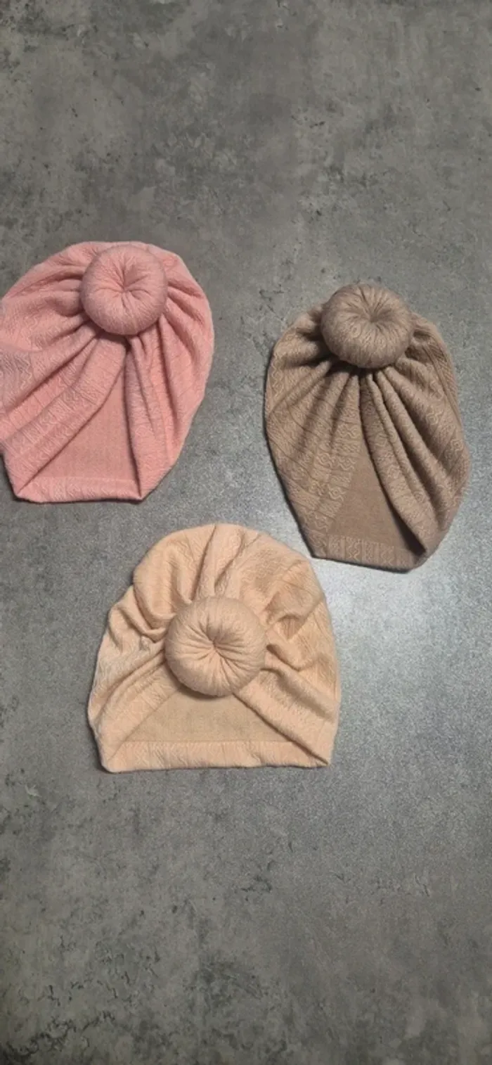 Lot de 3 Turbans avec donuts