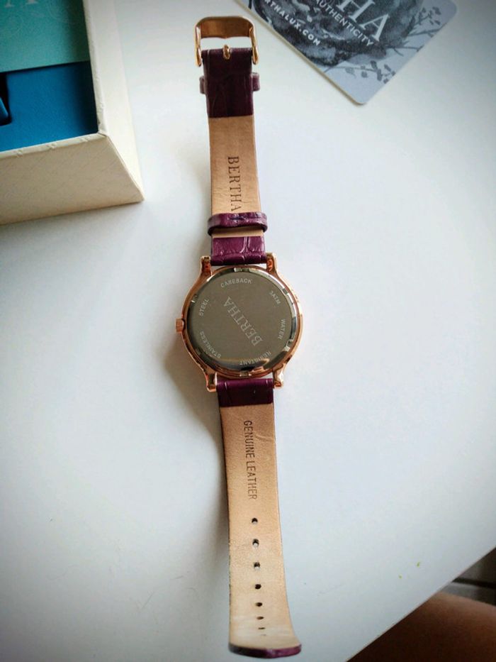 Montre bertha à quartz Prune et doré rose - photo numéro 5