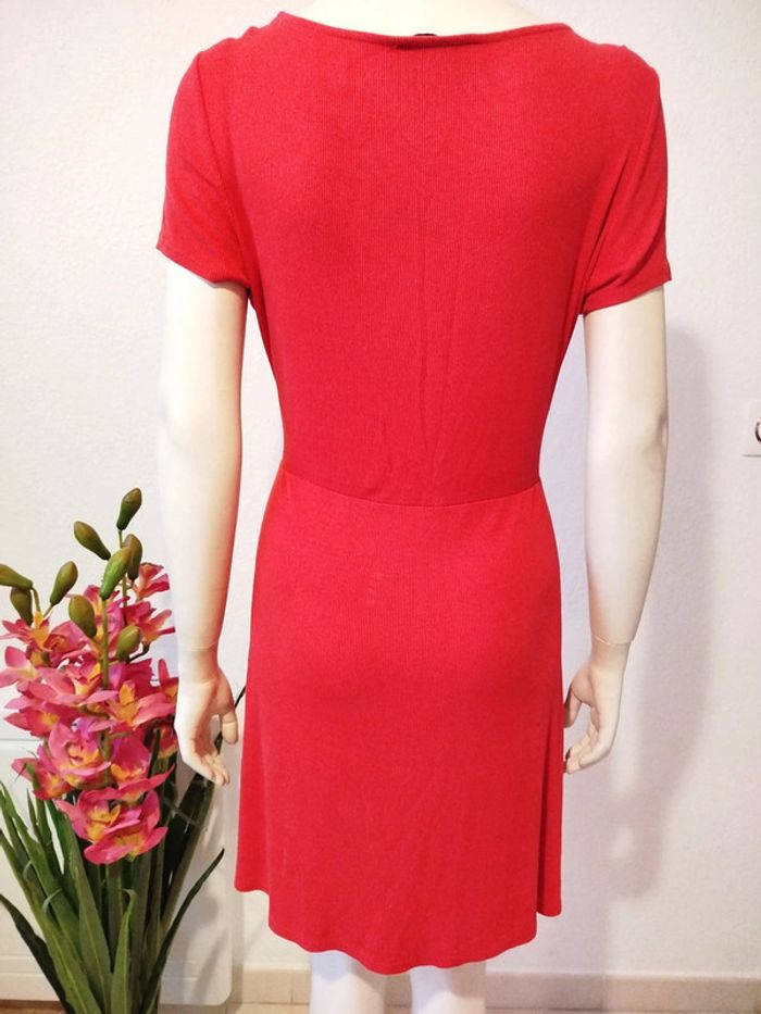 Robe simple patineuse trapèze rouge décolleté Mango femme taille 38 40 L 100% coton - photo numéro 5