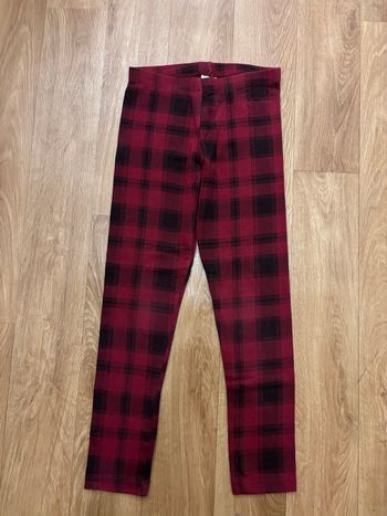 Legging bordeaux à carreaux fille 6/7 ans 