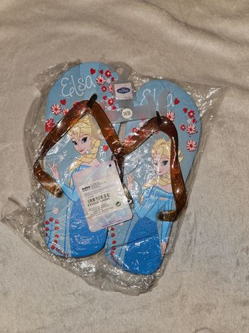 Tong disney la reine des neige - frozen 34 / 35 bleu disneyland paris disney store