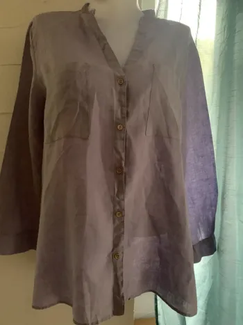 Chemise Zara en lin couleur lilas taille XL