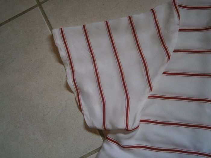 Chemisier MC blanc rayé rouge AMERICAN VINTAGE Taille 42 - photo numéro 6