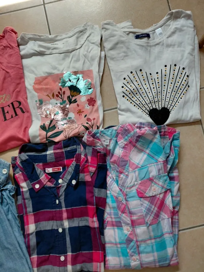 Lot tee shirts et chemises fille 12 ans - photo numéro 3