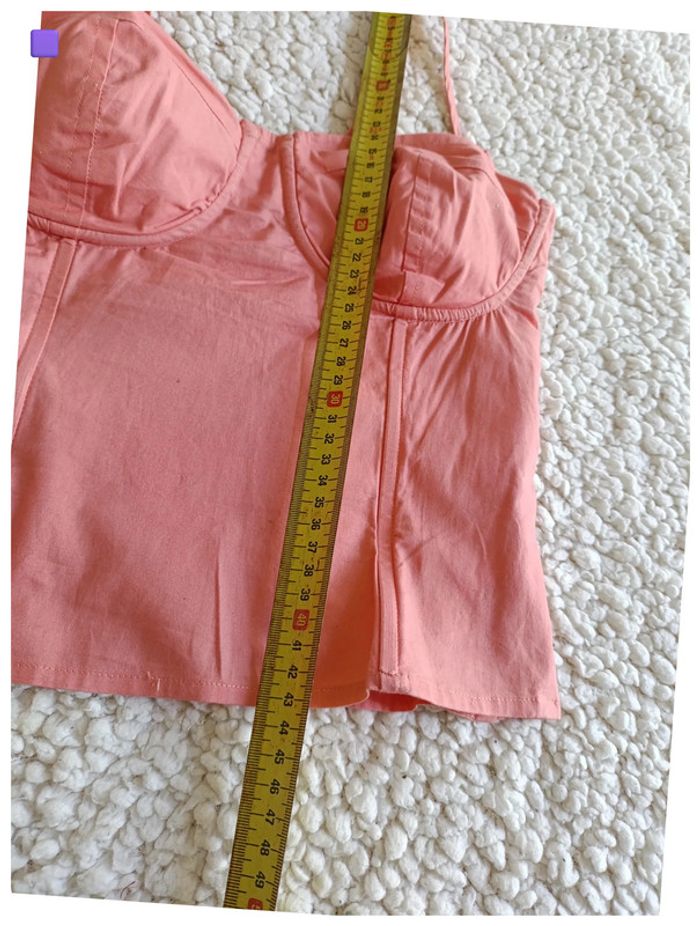 Bustier corset vintage rose structuré avec fermeture éclair - photo numéro 2