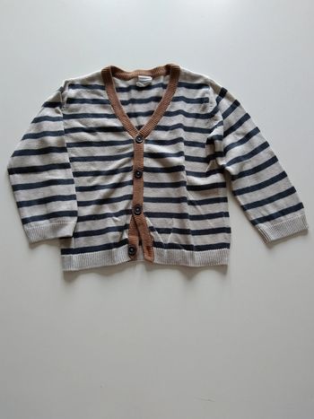 gilet rayé col V h&m garcon 9 mois