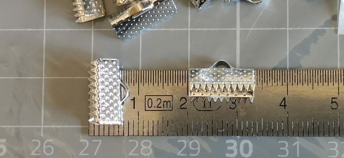 20 embouts griffes 13 x 7 mm à sertir en métal argenté clair - photo numéro 3