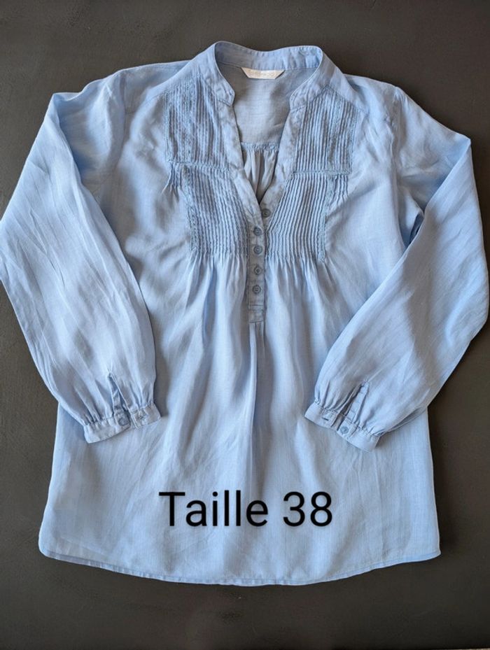 Chemise longue bleue clair - Taille 38