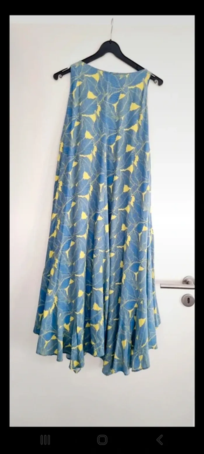 Robe h&m longue imprimée bleu vert 38 - photo numéro 8