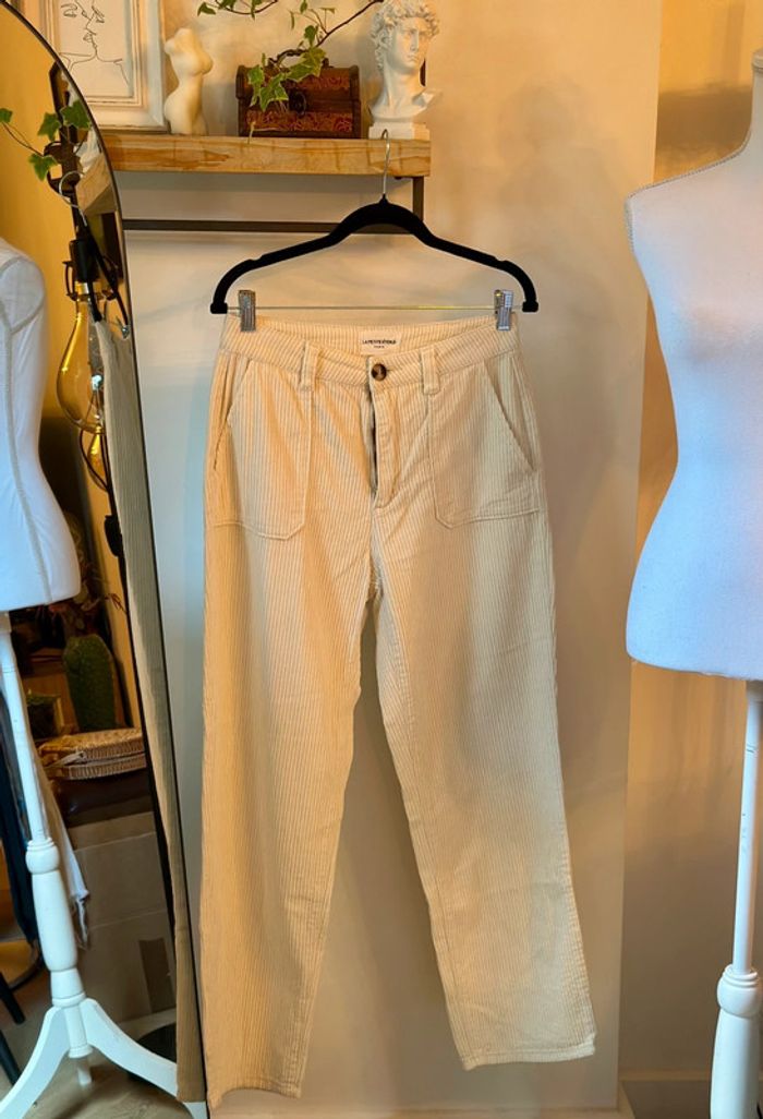 Pantalon velours côtelé écru taille 38 - La Petite Étoile Paris - photo numéro 3
