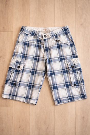 Short cargo Santa Kocmoc carreaux bleu/beige taille 30 homme style casual