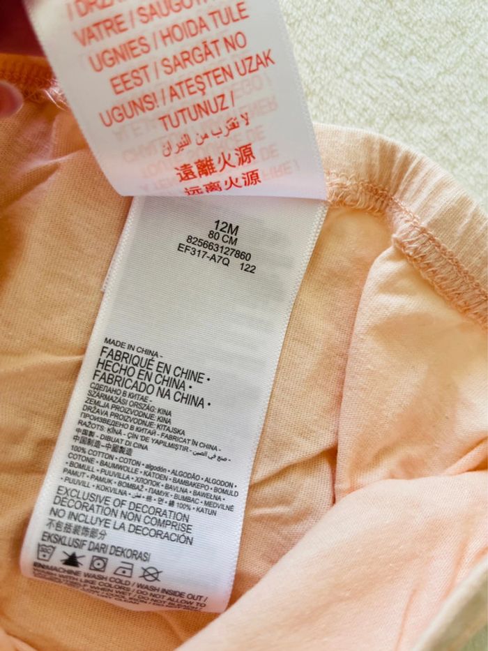 Robe corail Levi’s 12 mois 80cm avec sa culotte/cache couche - photo numéro 7