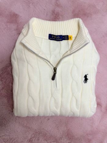 Pull Polo Ralph Lauren blanc – col zippé – très bon état