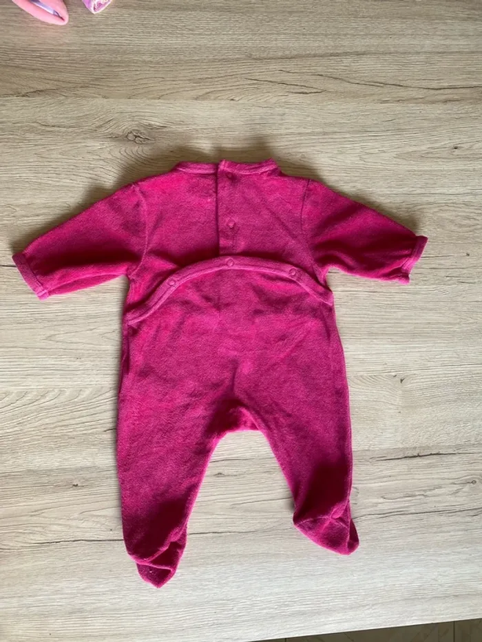 Pyjama hiver velours bébé fille 1 mois - photo numéro 4