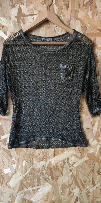 T shirt manches 3/4 filet