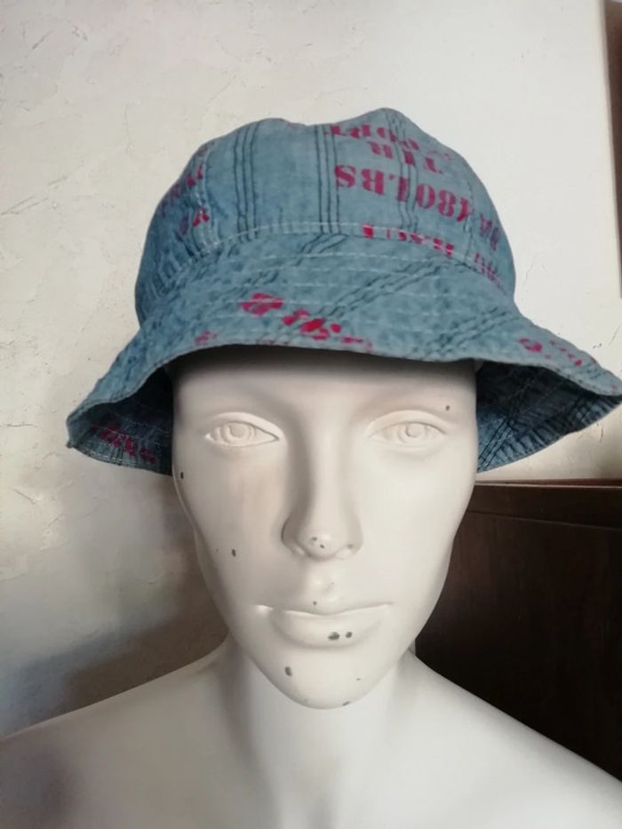 Chapeau hat bob printemps été jean toile imprimée écriture - photo numéro 2
