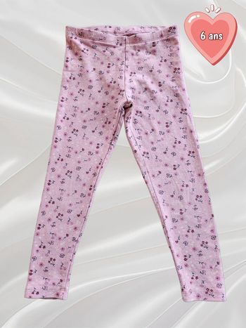 Legging rose fleur fille 6 ans