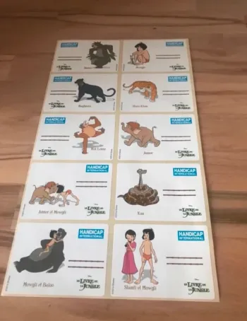 étiquettes neuves le livre de la jungle Handicap international