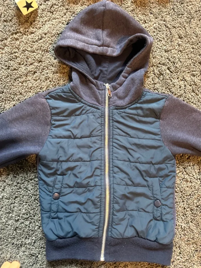 Veste sweat doudoune 4 ans garçon bleu marine U - photo numéro 2